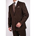 Ferrecci's Men's Brown Slim-Fit Suit with Tie