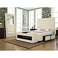 Malibu-X Eastern Wheat Fabric 4-drawer King-size Storage Bed