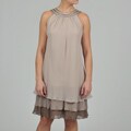 S.L Fashions Women's Tiered Ruffle Chiffon Dress