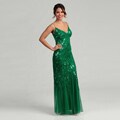 Marina Women's Green Sequin-embellished Gown