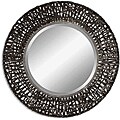 Alita Black Metal Round Framed Mirror