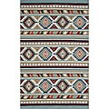Hand-hooked Rancho Blue/ Multi Rug (3'6 x 5'6)