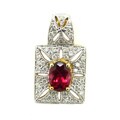 D'sire 10k Gold Rubelite and 1/3ct TDW Diamond Pendant (H-I, I1-I2)