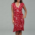 Glamour Women's Red/ White Polka Dot Dress