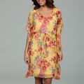Glamour Women's Yellow Floral Chiffon Dress