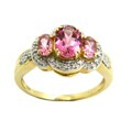 D'sire 10k Gold Pink Tourmaline and 1/10ct TDW Diamond Ring (H-I, I1-I2)