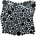 SomerTile 11.25x12-inch Posh Bubble Black Porcelain Mosaic Tiles (Set of 10)