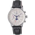 Zeno Men's 'Pilot' Black Leather Strap Chronograph Automatic Watch