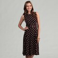 Jessica Howard Women's Brown Polka Dot Ruched Waist Dress