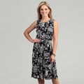 Jessica Howard Women's Black Floral Ruched Dress