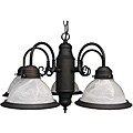 Oiled Rubbed Bronze 5-light Faux Alabaster Glass Bistro Chandelier