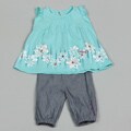 Calvin Klein Girls Flower Printed Top and Legging Set