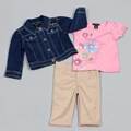 Calvin Klein Toddler Girl's Jacket, Top and Bottom Three-piece Set