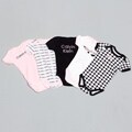 Calvin Klein Girl's White/ Black/ Pink Bodysuits (Set of 5)