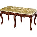 Gold Crushed Velvet 'Queen Anne' Parlor Bench (China)