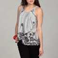 Piano Women's White/ Black Sleeveless Top