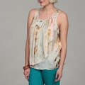 Piano Women's Sleeveless Cutaway Side Drape Top