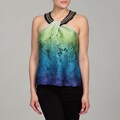 Piano Women's Round Neck Floral Sleeveless Top