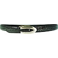 Vecceli Italy Women's Black Croc-skin Embossed Cowhide Belt