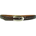 Vecceli Italy Women's Brown Croc-skin Embossed Cowhide Belt