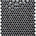 SomerTile 11.25x12-inch Posh Penny Round Black Porcelain Mosaic Tiles (Set of 10)