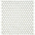 SomerTile 11.25x12-inch Posh Penny Round White Porcelain Mosaic Tiles (Set of 10)