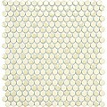 SomerTile 11.25x12-inch Posh Penny Round Almond Porcelain Mosaic Tiles (Set of 10)