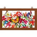 Hand-painted Butterflies/ Lilies Framed Art Panel
