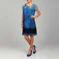 Argenti Accordion Pleated Dress with Lace Trim