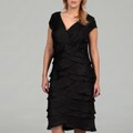 Jessica Howard Women's Plus Size Black Pleat Dress