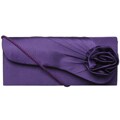 Jessica McClintock Purple Flower Satin Clutch
