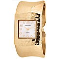 Vernier Women's V1830 Gold Tone Hammered Bangle Watch