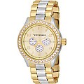 Vernier Women's V11088 Series Two Toned Chrono Look Glitz Bracelet Quartz Watch