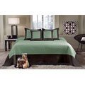 Brentwood 3-piece Seafoam Blue/ Brown Quilted King-size Bedspread Set