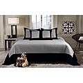 Brentwood 2-piece Gray/ Black Quilted Twin-size Bedspread Set
