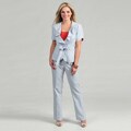 Emily Women's Cloud Combo Ruffled Pant Suit