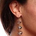 Kenneth Cole Black Faceted 3-drop Crystal Earrings