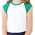 Youth Baby Rib Cap Sleeve Raglan White/Kelly Green
