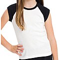 American Apparel Girl's White/ Black Raglan Top