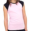 American Apparel Girl's Pink/ Black Raglan Top
