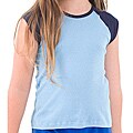 American Apparel Girl's Baby Blue/ Navy Raglan Top