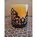Brass and Alabaster Arabesque Votive (Egypt)
