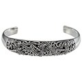 Sunstone Sterling Silver Bali Dragonfly Filigree Cuff Bracelet