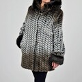 Nuage Women's Zig Zag Faux Fur Jacket (Refurbished)