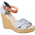 Refresh by Beston Women's 'BONNIE-06' Striped Rattan Wedge Sandals