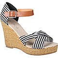 Refresh by Beston Women's 'BONNIE-06' Striped Rattan Wedge Sandals