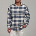 Canterbury of New Zealand Men's Mood Indigo Plaid Woven Shirt