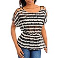 Stanzino Women's Black/ White Striped Top