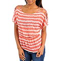 Stanzino Women's Coral/ White Striped Top