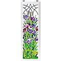 Hand-painted 'Iris Trellis' Art Wood Frame Panel